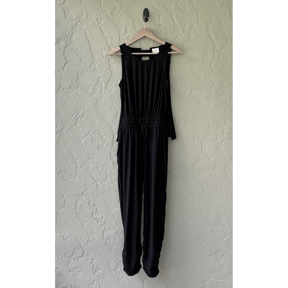 Parker Pants - Parker Women's Size Small Black 100% Silk Sleeveless Elastic Waist Jumpsuit NWT